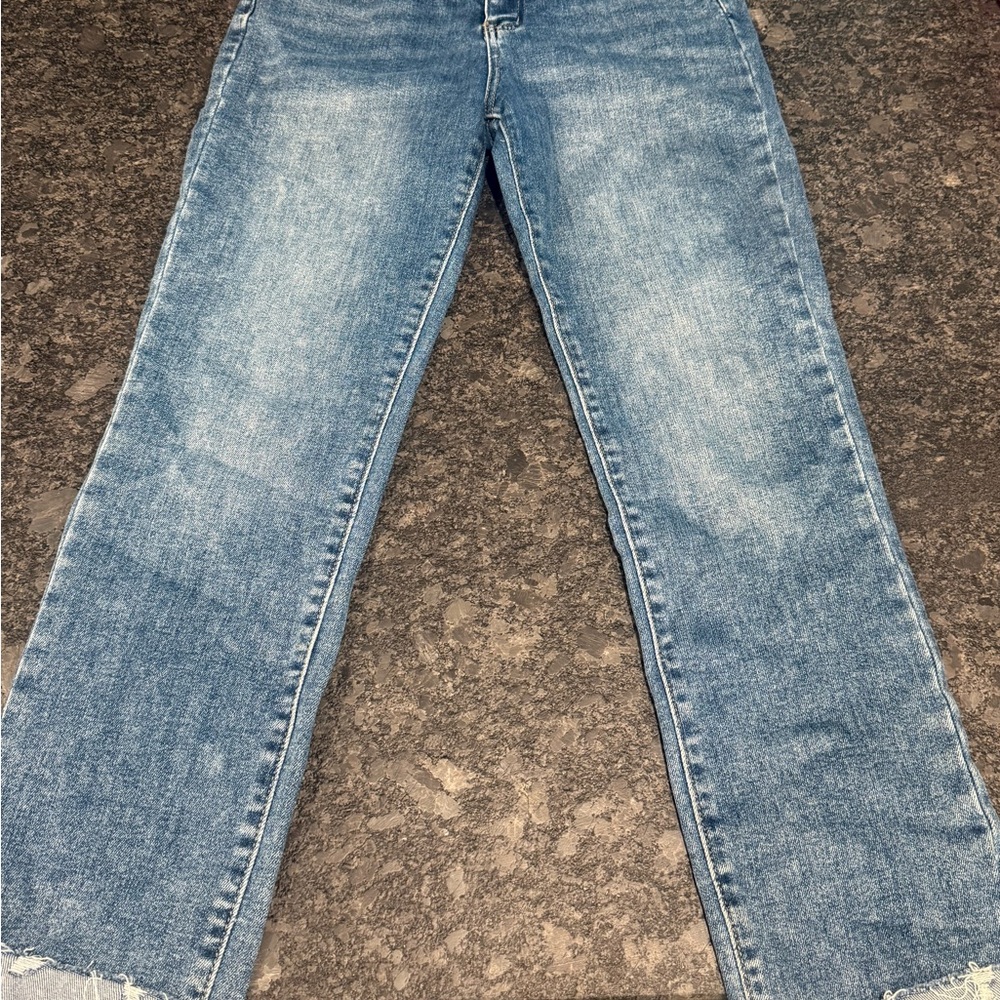 KanCan Blue Ankle Cropped Denim Pants
